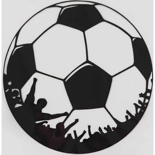 12.4CMX12.5CM Soccer Creative For Cheers To Victory Decal Vinyl Car Sticker Black/Silver