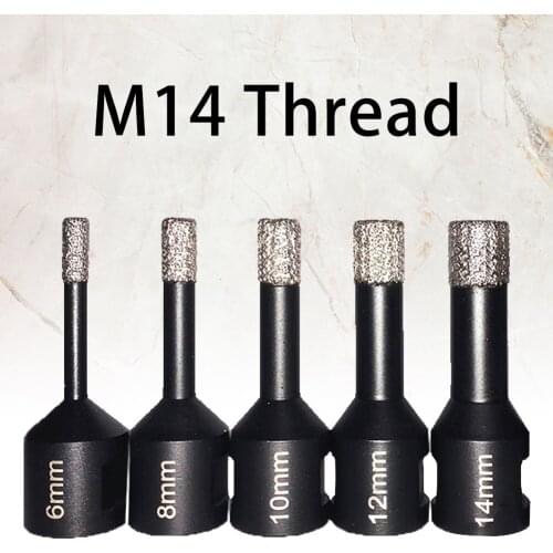 12mm/10mm/8mm/6mm Professional Quality Dry Vacuum Brazed Drill Core Bits M14 Thread Diamond Dry Drill Bits Core Bits