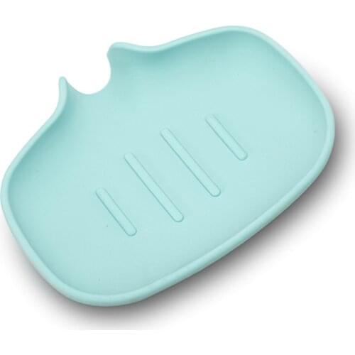 2pcs 14.5x9x2.5cm Soap Dish with Drainage Design Silicone Soap Holder Tray for your bathroom, bathtub, shower and kitchen sink