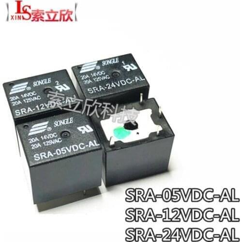 20pcs High Quality New Relay SRA-05VDC-AL SRA-12VDC-AL SRA 24VDC AL SRA- 05V 12V 24VDC-AL T74 20A 4PIN 20A