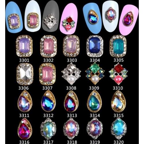 3d Nail Art Decorations,100pcs Glitter Pink Rhinestones Alloy Nail Sticker Charms Jewelry for Nail Polish Tools****3301-3320