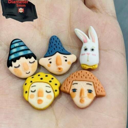 5PCS Resin Cute Cartoon Fridge Magnetic Sticker Kawaii Boys Girls Rabbit Refrigerator Magnet Office Supplies Whiteboard Sticker