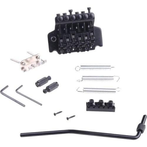 1 Set Black Tremolo Bridge Double Locking System Pulled Electric Guitar Strings Bridge Guitar Parts For Floyd Rose Lic I/banez