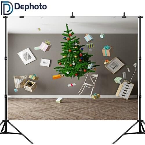 Dephoto Weightlessness Parlor Christmas Tree Gift Photography Backgrounds Customized Photographic Backdrops For Photo Studio