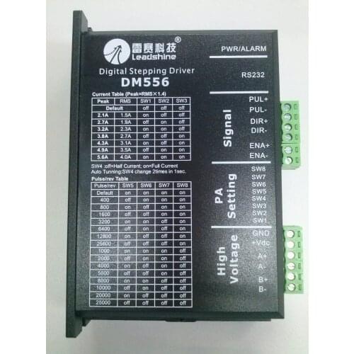 Best quality stepper driver DM556 original leadshine 2-phase Digital Stepper Motor Driver 18-48 VDC 2.1A to 5.6A NEMA23