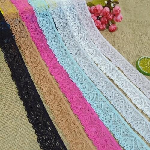 S1035 Lace trimming ribbon wide 3.5cm color Spandex Stretch Narrow Crochet ornament for womens underwear bras