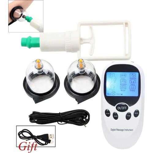 Electric Shock Breast Clitoral Vacuum Massager Twist Pump Breast Enhancer Electric Sucking Nipple Clitoral Stimulator Sex Toy