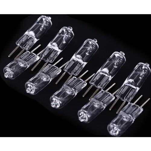 5pcs/lot Halogen Lamp Beads G5.3 220V 35W 50W Halogen Bulbs Crystal Light Machine Work Lamp Yellow Light Color Clear Bulbs