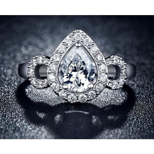 Hainon Fashion Spring Collection Silver Color Sparkling Love Heart Ring Women Jewelry Saint Valentines Day Gifts