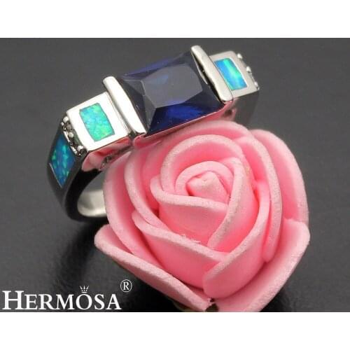 Hermosa Special Precious Stone Jewelry Mystic Fire Australian Opal Ring Size 7 DF66 Perfect Christmas Gift