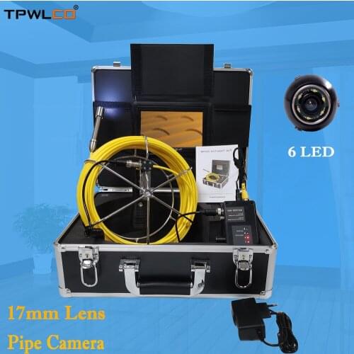 17mm Professional Pipeline Endoscope Camera 20/30/40/50M Snake Water Pipe Drain Inspection Video Recorder Camera 7"LCD