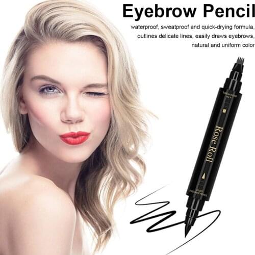 Eyebrow Eyeliner Pencil Waterproof Liquid Eyebrow Pencil With A Fork Tip Applicator Sweat Proof Long Lasting Liquid Eyeliner Pen