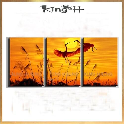 Hand-painted oil painting scenery animal combination of yellow crane abstraction of high quality solar decorative coffee hall ho