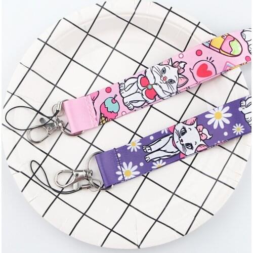 Mary Cat Lanyard For Keys Mobile Phone Hang Rope Keycord Party Decoration USB ID Card Badge Holder Keychain DIY Lanyards