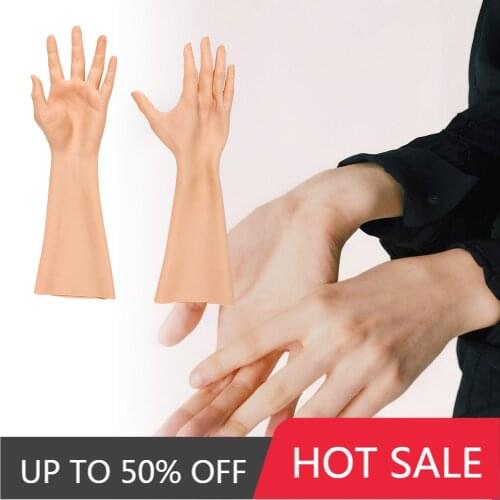 KUMIHO Soft Comfortable Female Gloves Silicone Gloves Imitate Female Hands for Transvestite Cosplay Performance Props 40cm