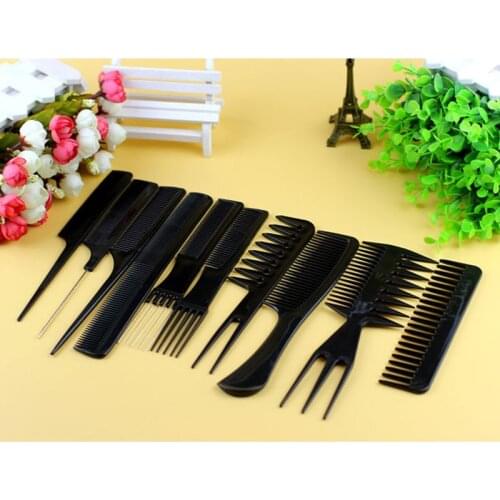 10pcs/Set Professional Anti-static Hair Combs Set Salon Barber Hair Cutting Combs Pro Hairdressing Hairbrush Hair Styling Tools