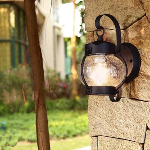 Retro Wall Lamp LED Outdoor Wall Light For Street Store Decoration Loft Style Metal 85- 265V outdoor Fixtures Black lamp E27