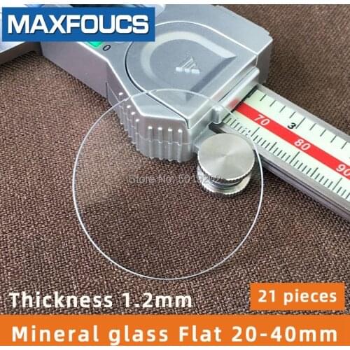 Table glass mineral glass Flat thickness 1.2 mm diameter 20 mm ~ 40mm 21pieces in total