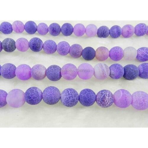 Wholesale fashion DIY 8mm Purple Dream Fire Dragon Veins carnelian Round chalcedony Loose Beads 15" 2pcs / lot