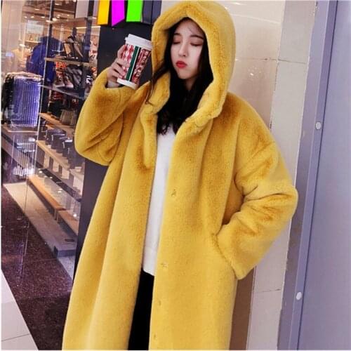 Parkas Female Winter Jacket 2020 New Fashion Hooded Rex rabbit fur thicken Long Overcoat Coat Warm Loose Women Winter Fur Coats