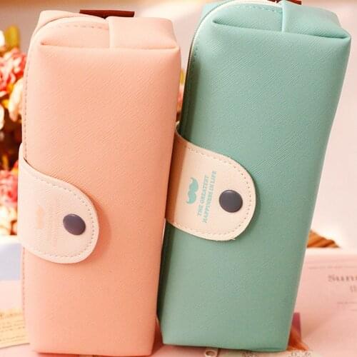 Portable Leather Makeup Cosmetic Bag Brush Pen Pencil Case Organizer Pouch Box