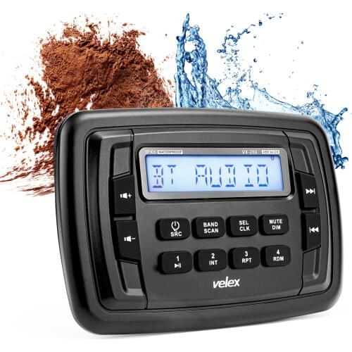 Powersport AM/FM/Bluetooth Stereo Receiver 4 Channels for RZR Pllaris Ranger UTV ATV Golf Cart