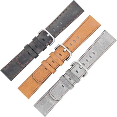 BEAFIRY Watch Band 18mm 20mm 22mm Watch Straps Fashion Genuine Leather Watchbands Belt Brown black grey for Men Women for huawei