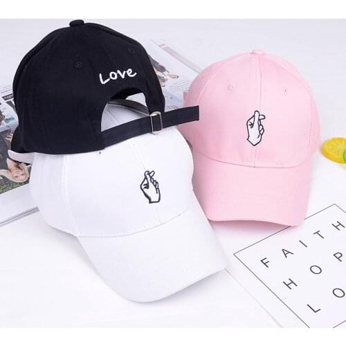 Pink Hat Men Women Baseball Cap HipHop Curved Snapback Love Finger Gesture Adjustable Baseball Cap 2020 summer sunhat