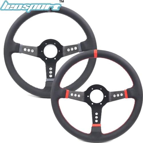 14" (350mm) Steering Wheel really Leather Steering Wheel concave Racing Steering Wheel