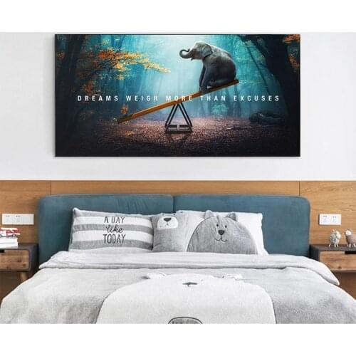 Nordic Poster Elephant Butterfly Canvas Poster Fantasy Wall Painting Canvas Painting Living Room Home Decoration Wall Picture