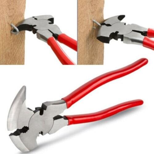 Heavy-Duty Solid Joint Fence Tool Pliers Pick Up and Hitting Nail Cutter wire for Carpenters Construction Handymen