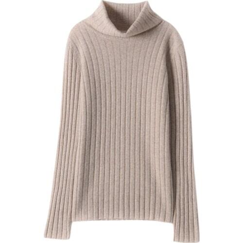 SHUCHAN 30% Cashmere 70% Wool SWEATER WOMEN Turtleneck Solid Fall Clothes for Women 2021 Fashion Sexy