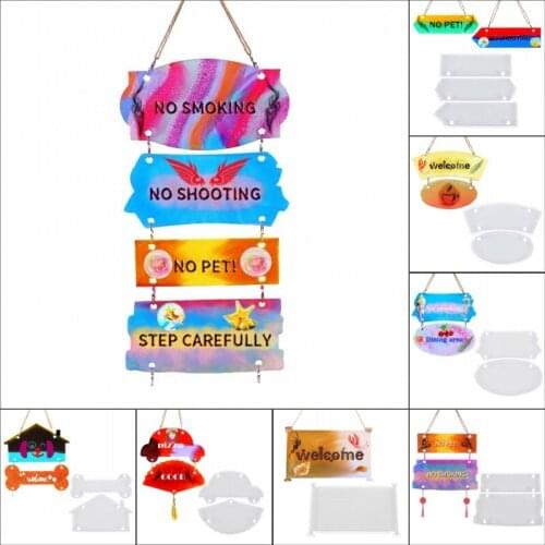 House Door Name Number Plate Silicone Mould DIY Crafts Decorations Pendant Making Tool Crystal Epoxy Resin Mold