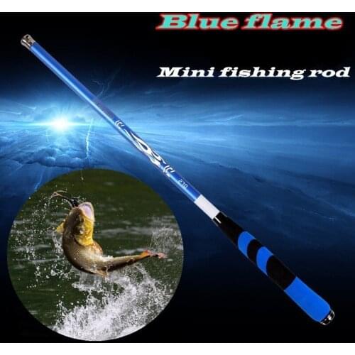 Blue Flame Fishing Rod Ultralight Mini Telescopic Short Portable Fish Travel Stream Hand Pole Carbon Fiber Gear Carp Pesca Peche