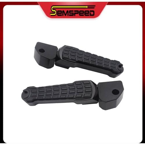 SEMSPEED Universal CNC Motorcycle Rear Passenger Foot Peg Pedals For Yamaha XMAX NMAX TMAX MT-09 Tracer 700 YZF-R1 R3 DT125 FZ6