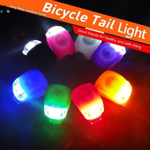 Bicycle Lights Rear Front Waterproof LED Bike Accessories Silicone Mountain Wheel Push White Clip Lighty Cycling Warning Lamp