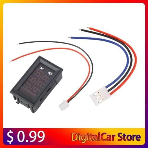 DC 100 V 10A Voltmeter Ammeter Blue + Red LED Digital Voltmeter Gauge Amp Dual Voltage Current for Home Tool Use