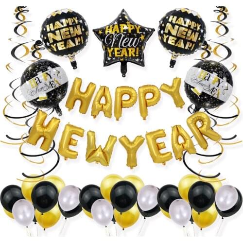 2022 Happy New Year Balloon Spring Festival Christmas Decorations Party Spiral Tassel Latex Air Globos New Year Eve Home Decor