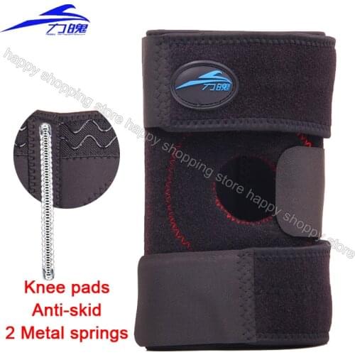 TOP quality Knee brace 2 Spring Anti-skid Knee braces & supports massager pain relief sports basketball Kneecap