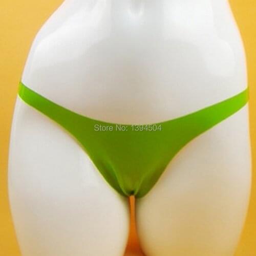 XS-XXL Hot Sexy Women green simple handmade Lingerie Latex thongs shorts Underwear Thongs Fetish costume