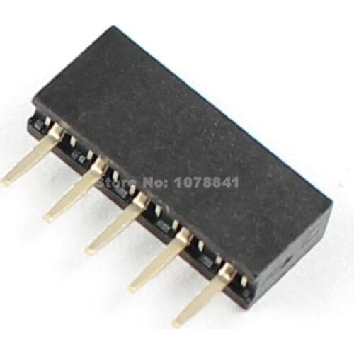 100pcs 2mm 2.0mm Pitch 1x5 Pin 5 Pin Single Row Straight Female Header Strip
