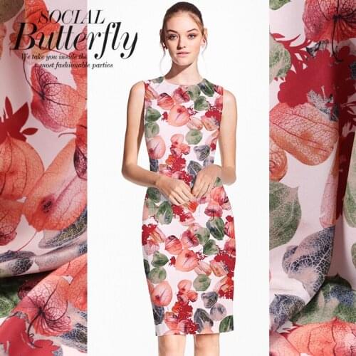 114cm wide silk fabric meter 16mm breathable crepe de chine silk fabric digital inkjet drape dress fabric wholesale silk cloth