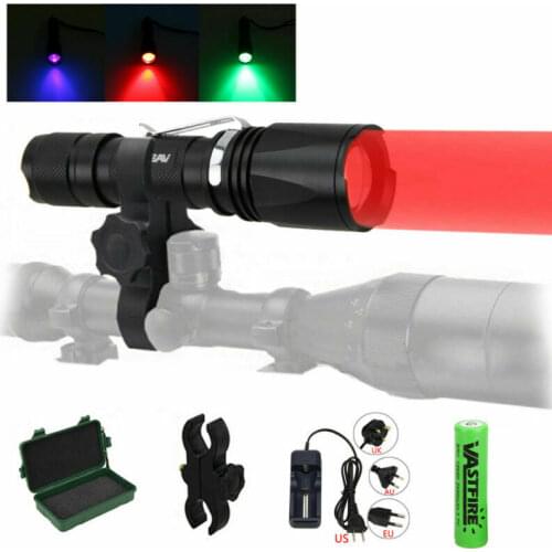 2000lm Tactical Hunting Flashlight XPE LED Pistol Weapon Lanterna Airsoft Fit 20mm Picatinny Weaver Rail With 18650 Battery