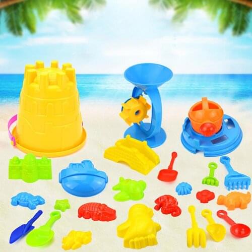 25Pcs/Set Kids Colorful Beach Sand Mold Play Set Outdoor Backyard Sandpit Toy