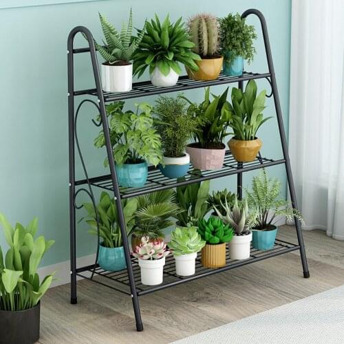 3 Layers Iron Flower Pot Stands Plant Shelf Stand Succulent Rack Balcony Simple Indoor Garden Shelves Shoes Book Rack Home Decor