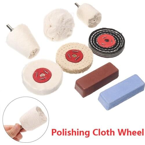 9pcs Polishing Buffing Pad Mop Cotton Cloth Wheel Polishing Compound Grinder Brush Set Drill Kit for Metal Abrasive Tools