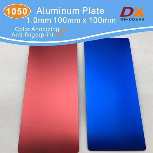 1.0mm Thick 100x100mm Al Plates Anti-Fingerprint Color Anodized Aluminum Custom Size Co2/Fiber Laser Engraving Marking Material