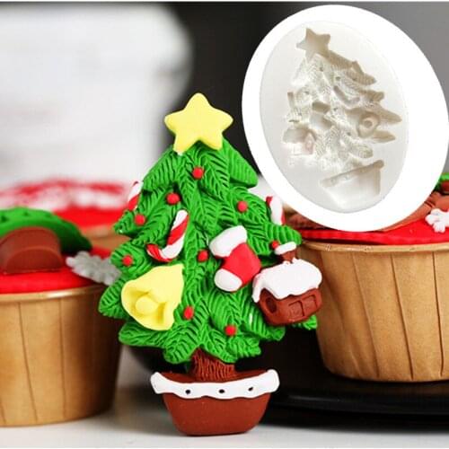 Aouke Christmas tree series silicone mold fondant cake mold chocolate candy clay mold kitchen cooking tools