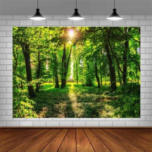 Avezano Photography Backgrounds Green Screen Forest Sunshine Backdrops For Photo Studio Photocall Photozone Decortion Wallpaper