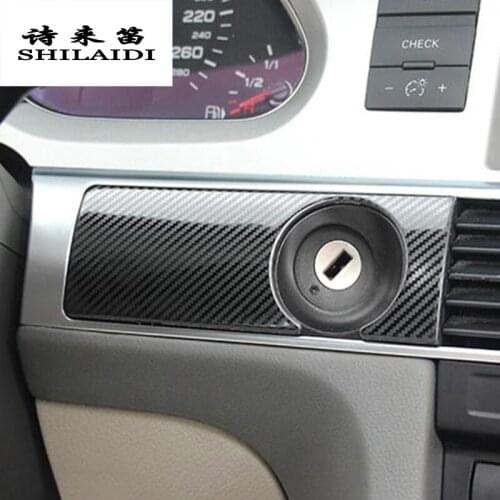 Car styling keyhole decorative frame cover trim Carbon fiber sticker strip for Audi A6 c5 c6 air outle Auto Interior Accessories
